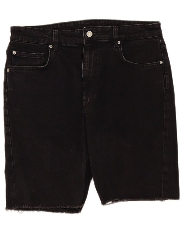 Pantaloncini di jeans da uomo Zara EU 42 Large W32 neri