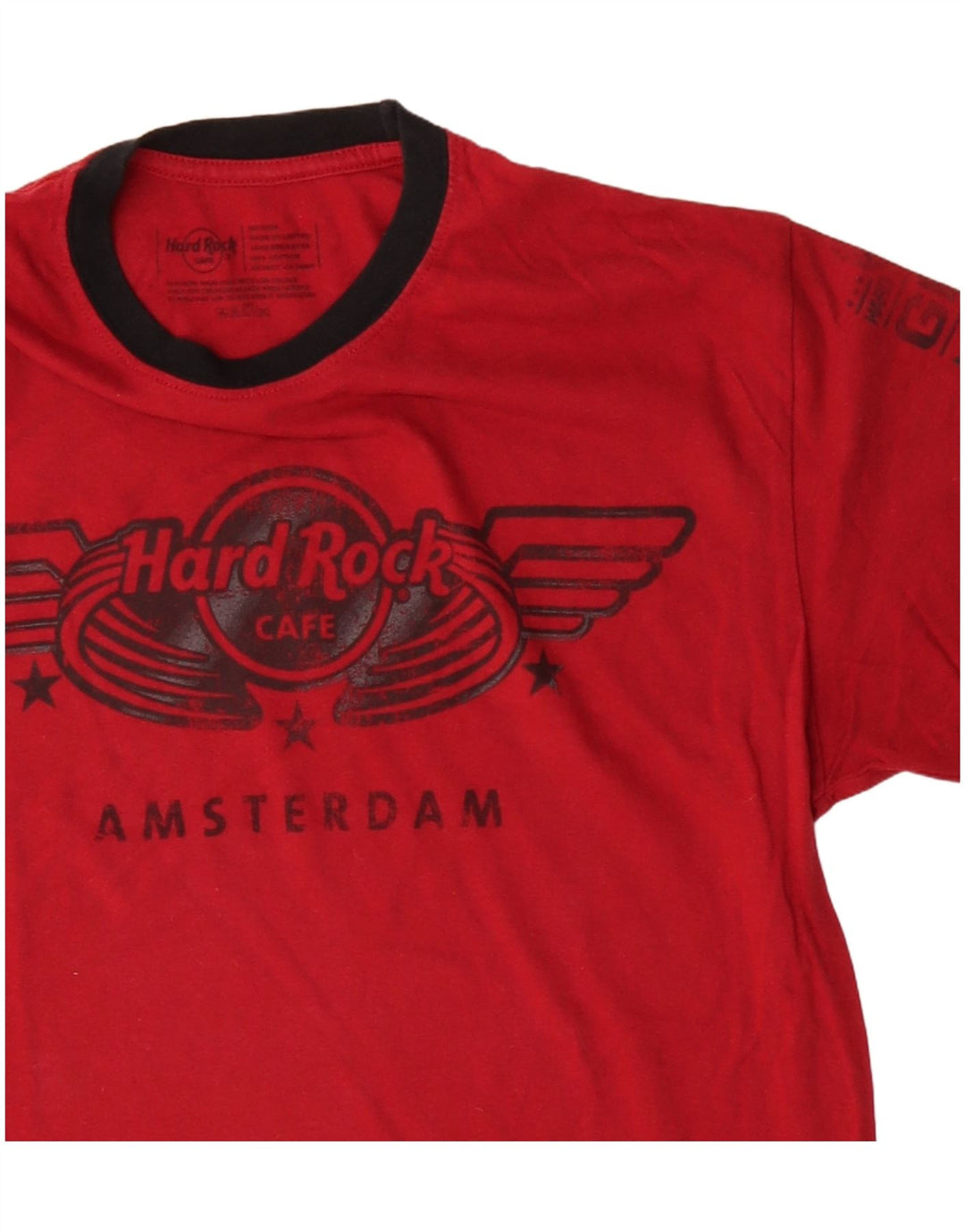 T-shirt grafica da uomo Hard Rock Cafe Amsterdam Top in cotone rosso medio