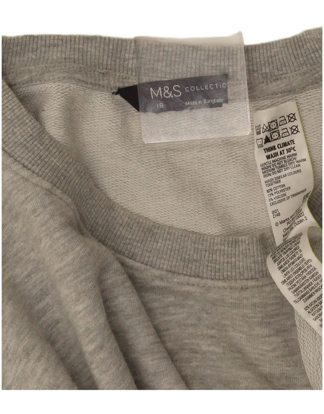 Felpa oversize da donna Marks & Spencer UK 18 XL grigio chiazzato