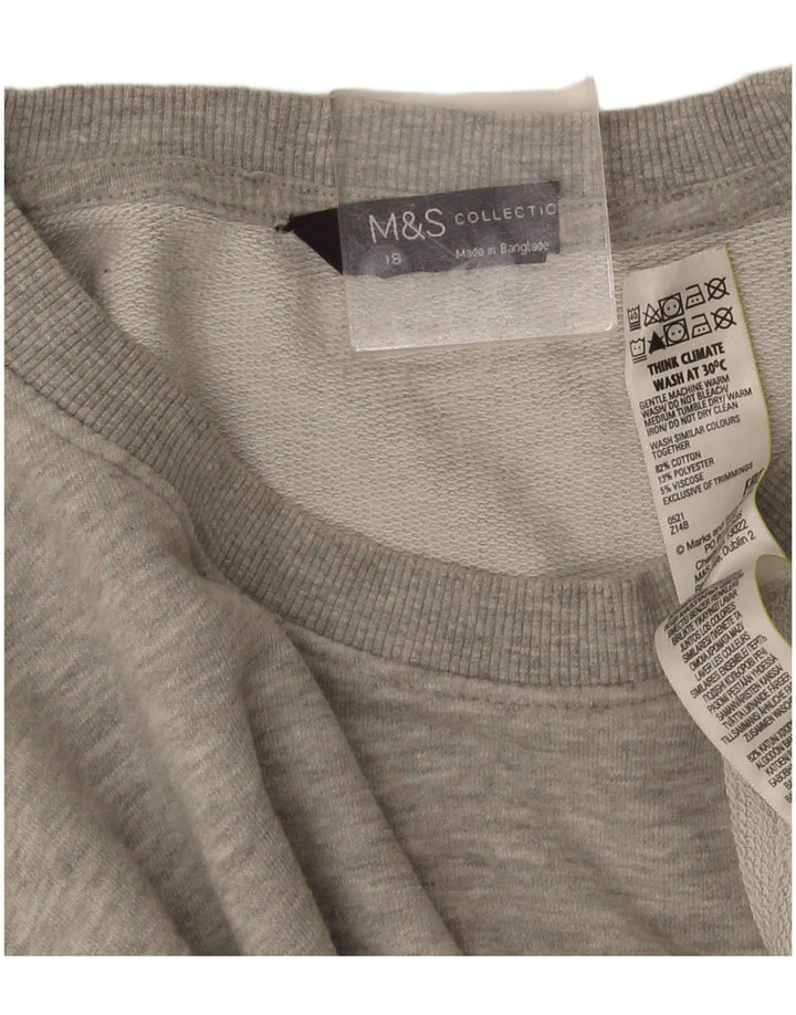 Felpa oversize da donna Marks & Spencer UK 18 XL grigio chiazzato