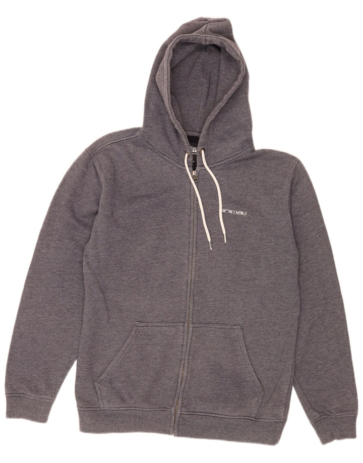 Maglione con cappuccio e zip da uomo Animal in cotone grigio medio