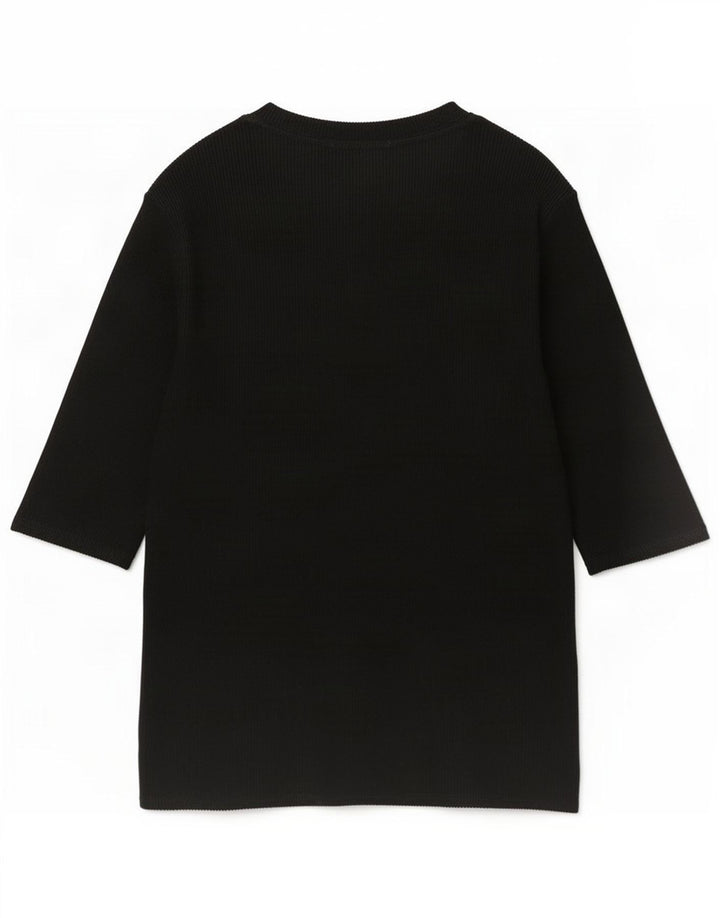 Marks & Spencer Top da donna manica 3/4 UK 14 Large Nero Viscosa