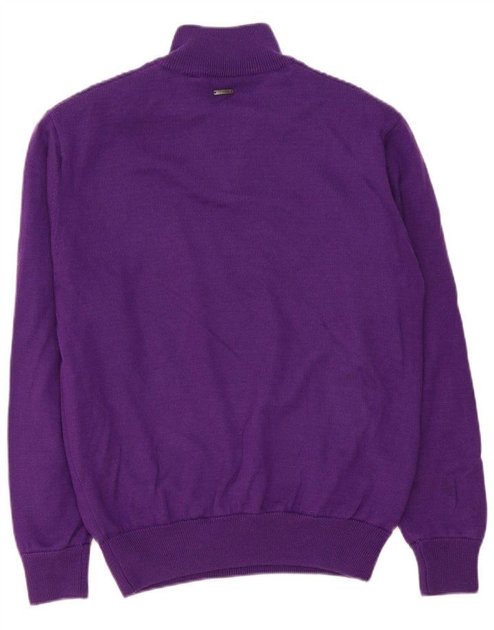 Maglione Kartel da uomo con zip e collo grande in lana viola