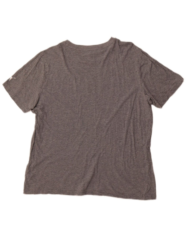 PUMA T-shirt grafica da donna Top UK 16 Large Grigio Cotone