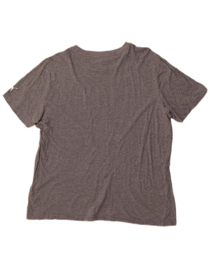 PUMA T-shirt grafica da donna Top UK 16 Large Grigio Cotone
