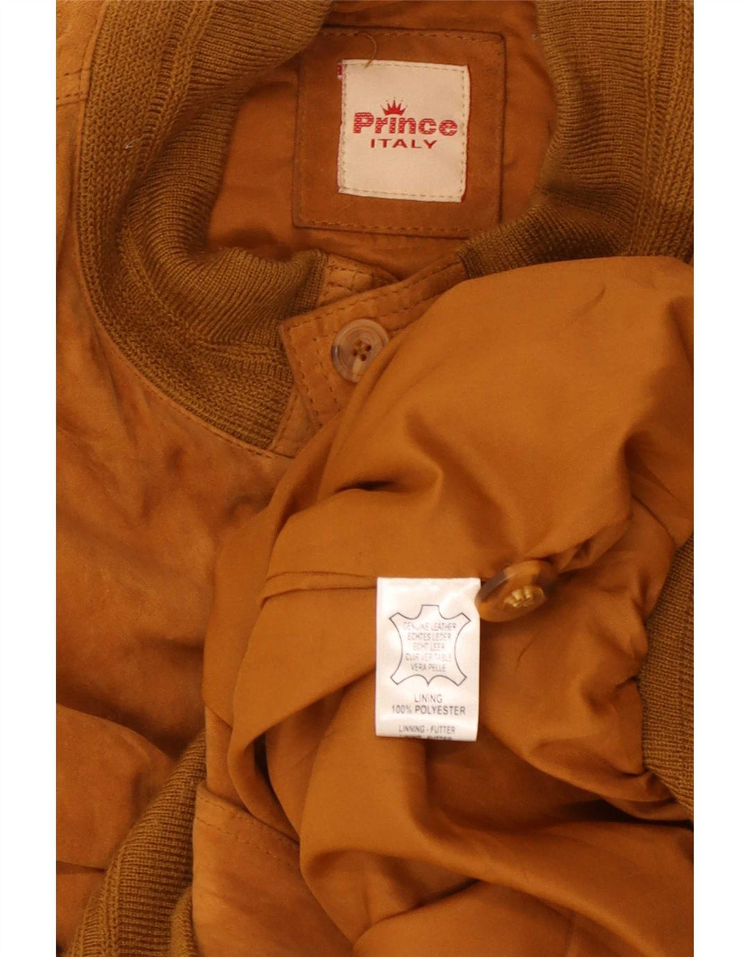 Giubbotto bomber in pelle scamosciata da uomo Prince UK 40 grande in pelle beige