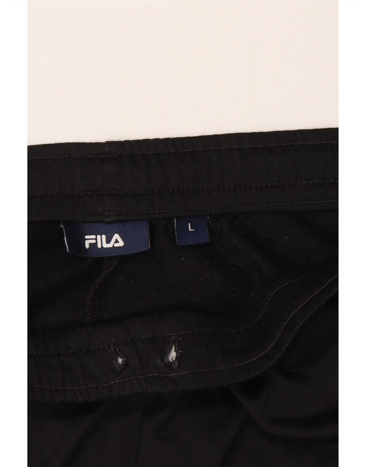 Pantaloni da tuta da uomo Fila Large in poliestere color block nero