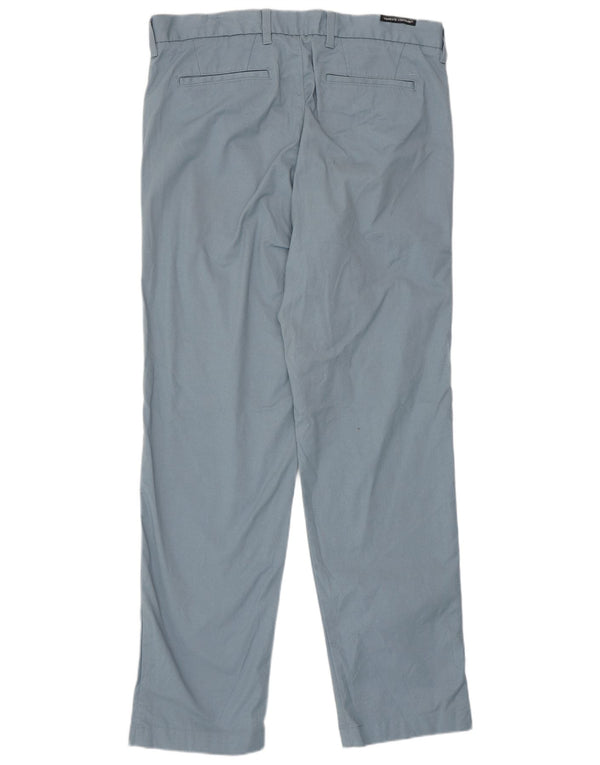 Pantaloni chino dritti Marks & Spencer da uomo blu Harbour W36 L33 cotone
