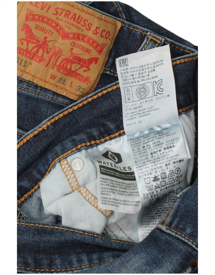 Levi's Uomo 511 Slim Jeans W31 L32 Cotone Blu