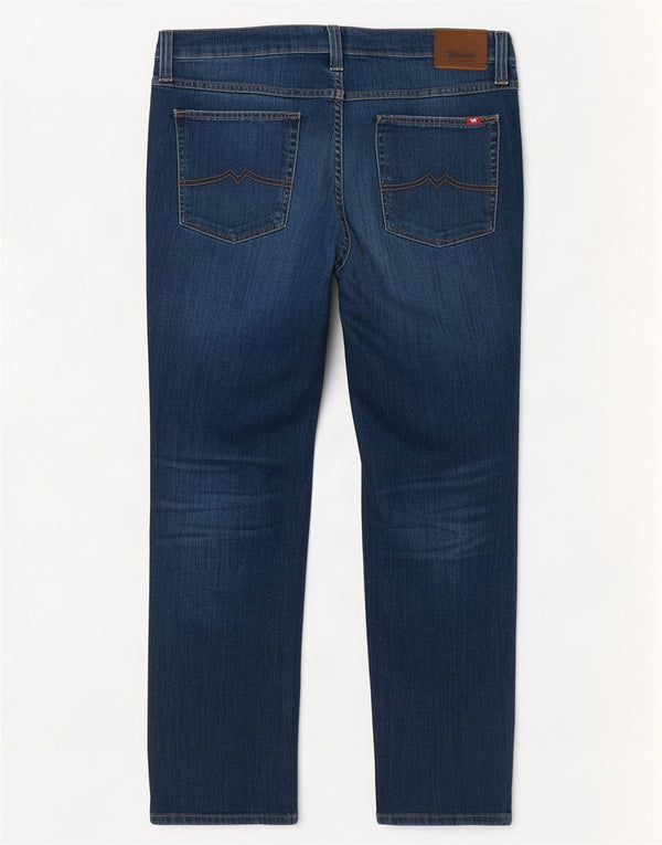 Mustang Mens Tramper Straight Jeans W38 L32 Navy Blue Cotton