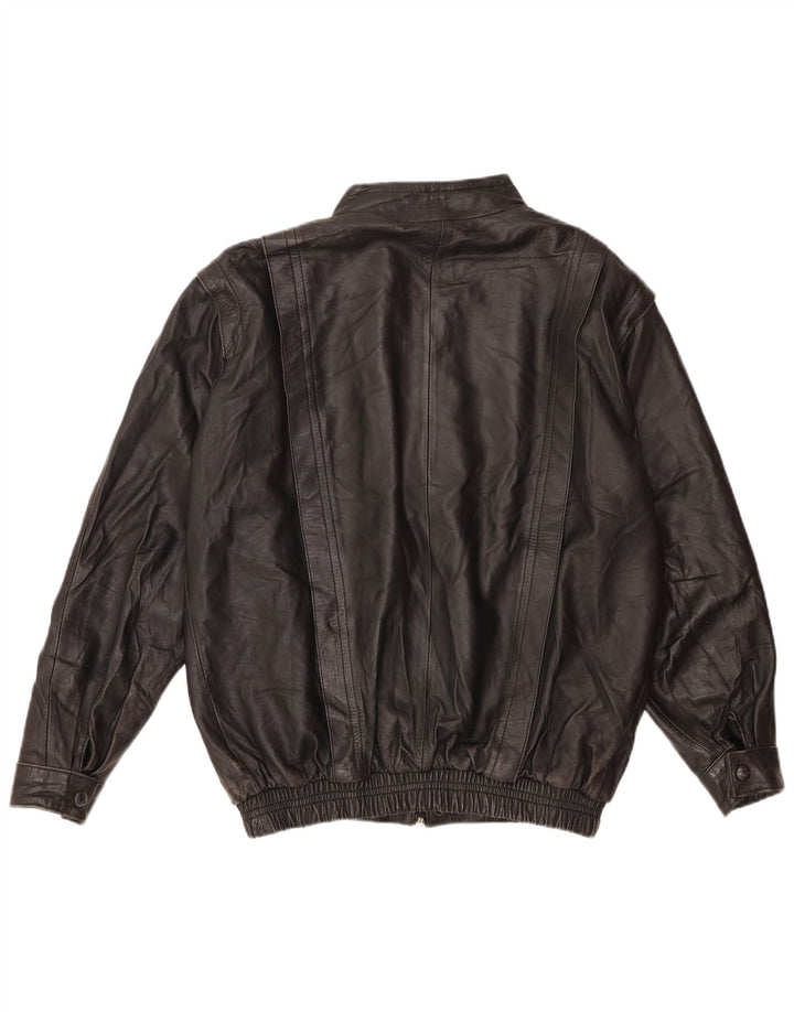 Giacca in pelle vintage da uomo UK 36 piccola nera