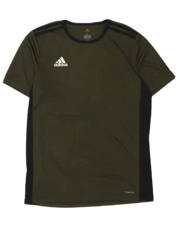 T-shirt Adidas Climalite da uomo Top in poliestere color block verde medio