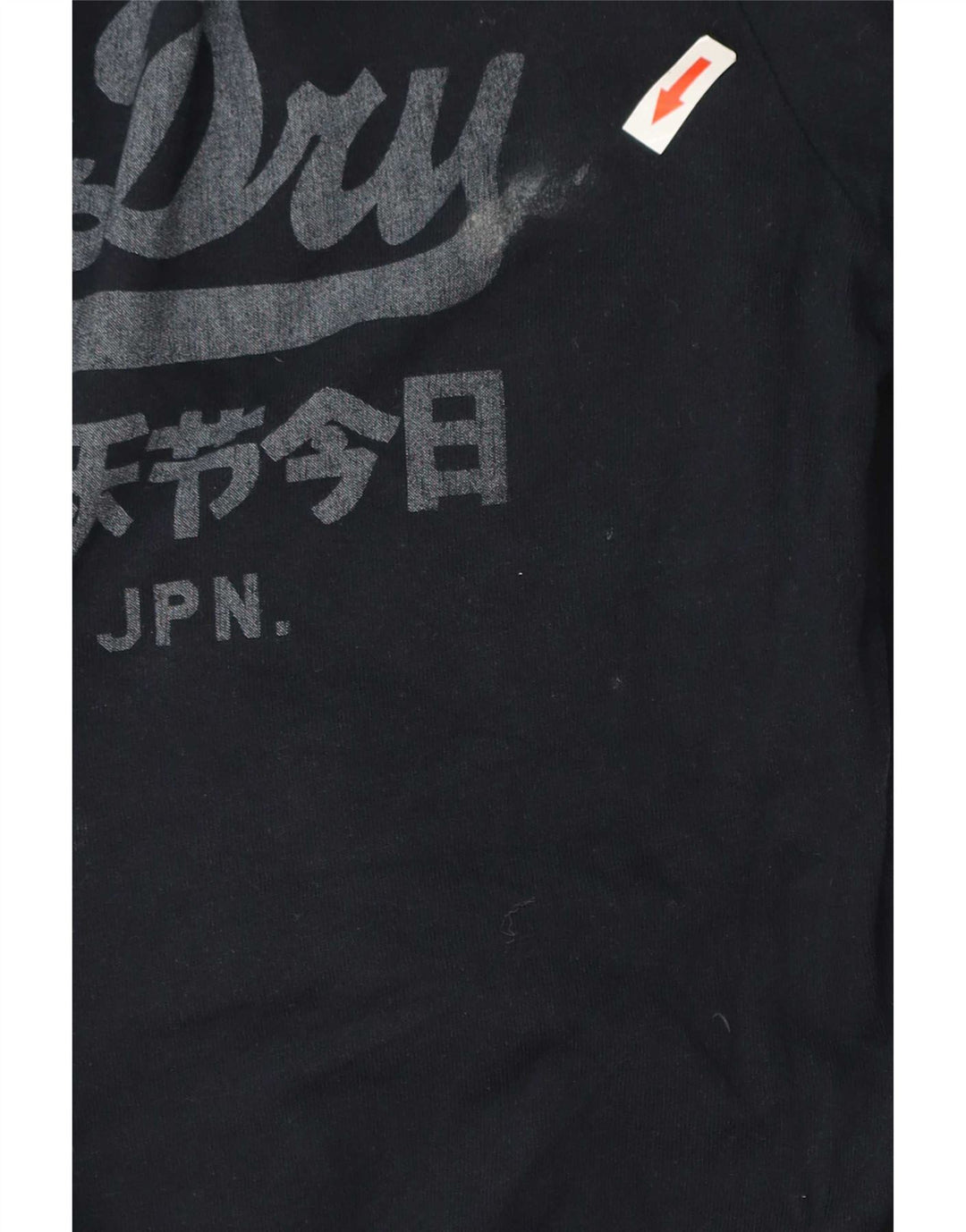 Top grafico da uomo Superdry a maniche lunghe in cotone blu navy grande
