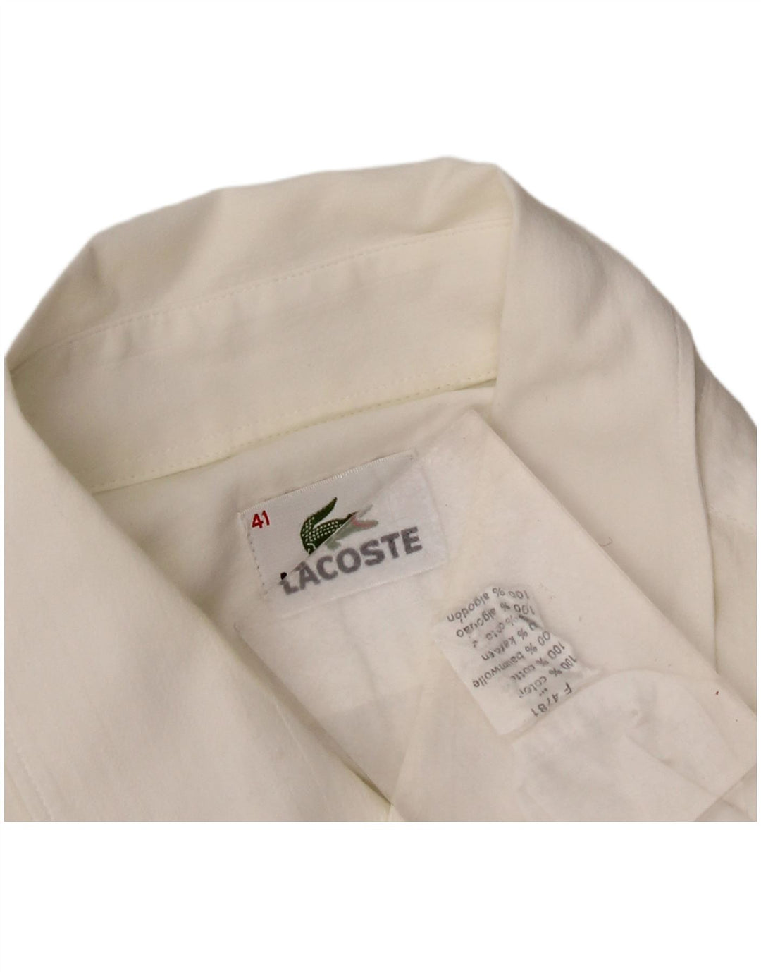 Camicia a maniche corte da uomo Lacoste taglia 41 grande cotone bianco