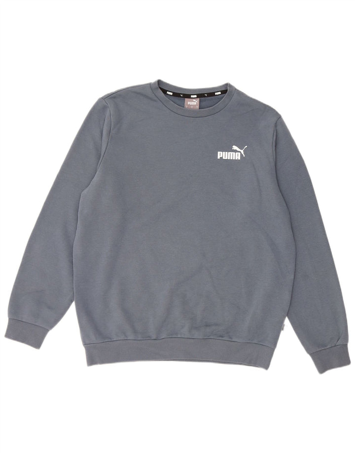 Felpa PUMA da uomo in cotone grigio medio