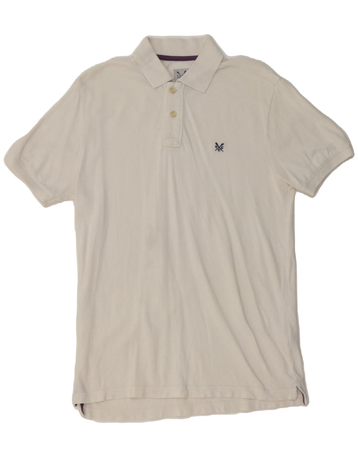 CREW CLOTHING Mens Polo Shirt Small White Cotton Vintage Crew Clothing and Second-Hand Crew Clothing from Messina Hembry 