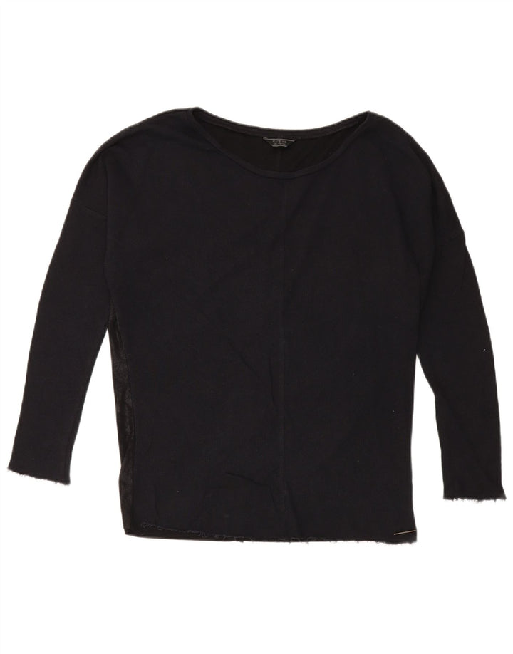 Guess Top oversize da donna a maniche lunghe UK 10 Small Nero