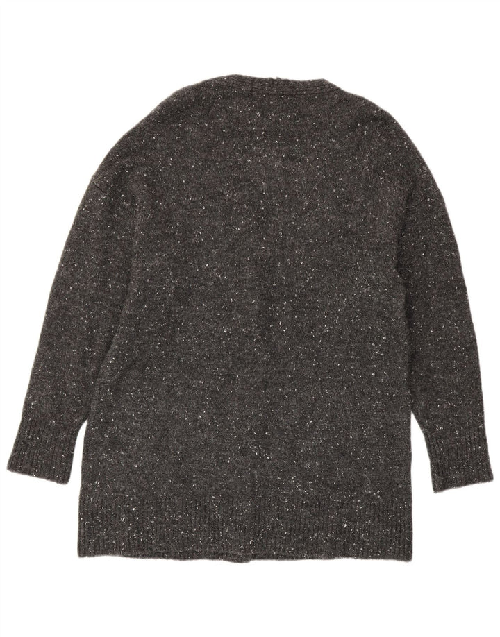 Maglione cardigan oversize lungo da donna Zara UK 10 piccolo grigio screziato