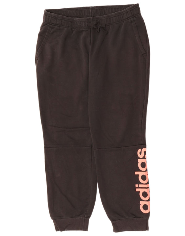 Pantaloni da tuta con grafica ADIDAS da donna Joggers UK 20/22 XL Cotone nero