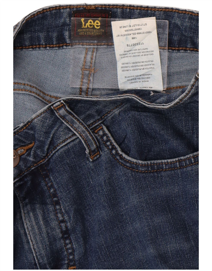Jeans Capri a vita alta da donna Lee US 14 XL W34 L22 poliestere blu