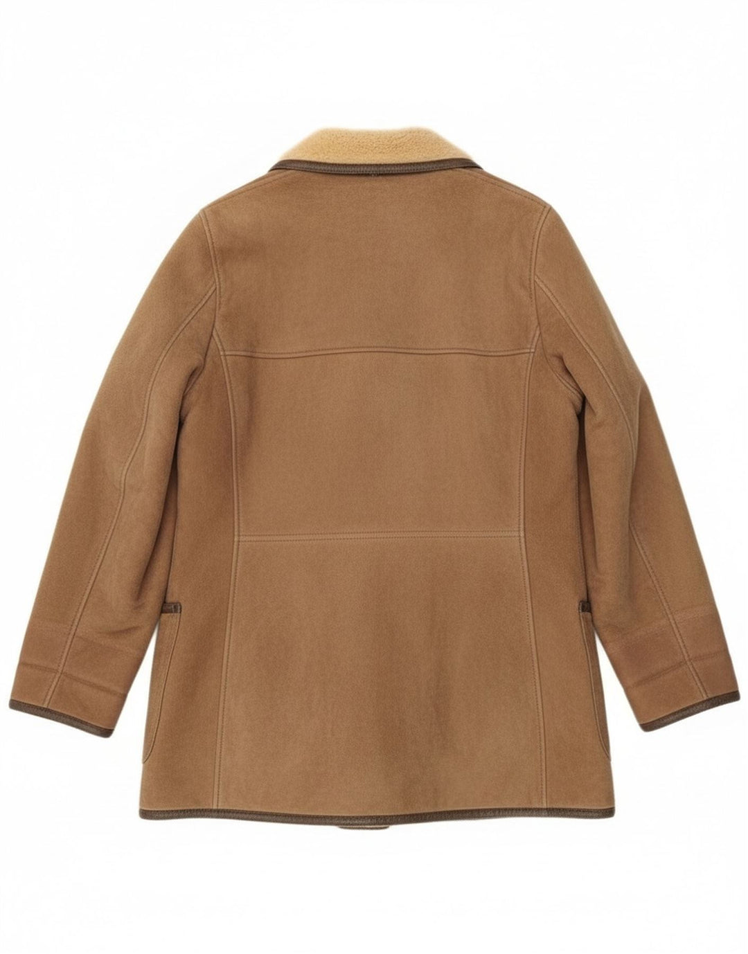 Cappotto in shearling vintage da donna UK 16 grande beige