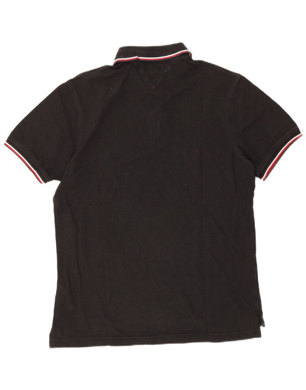 Polo slim fit da uomo Tommy Hilfiger XL in cotone nero
