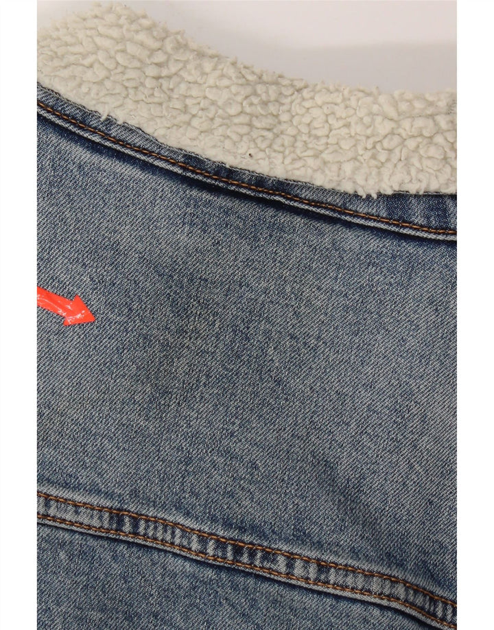 Giacca in denim Sherpa da uomo Levi's UK 36 piccolo cotone blu
