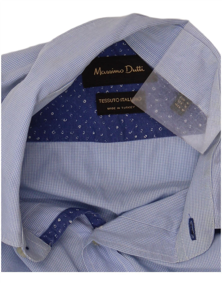 MASSIMO DUTTI Camicia da uomo a quadretti blu medio