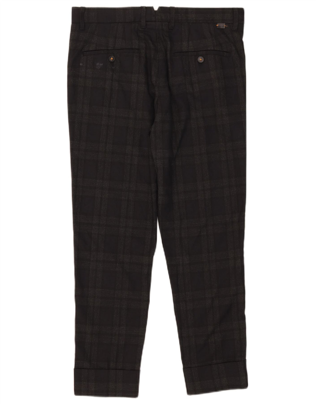 Pantaloni corti slim da uomo Zara EU 38 Small W30 L25 Poliestere a quadri grigi