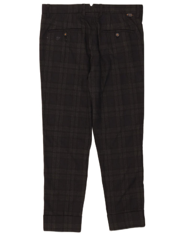 Pantaloni corti slim da uomo Zara EU 38 Small W30 L25 Poliestere a quadri grigi