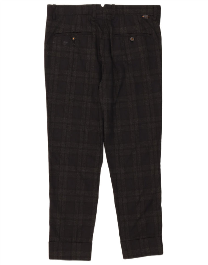 Pantaloni corti slim da uomo Zara EU 38 Small W30 L25 Poliestere a quadri grigi