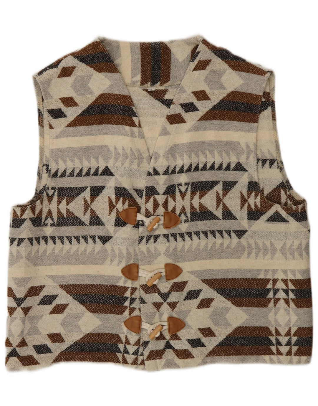 Maglione cardigan da uomo vintage azteco geometrico multicolore medio
