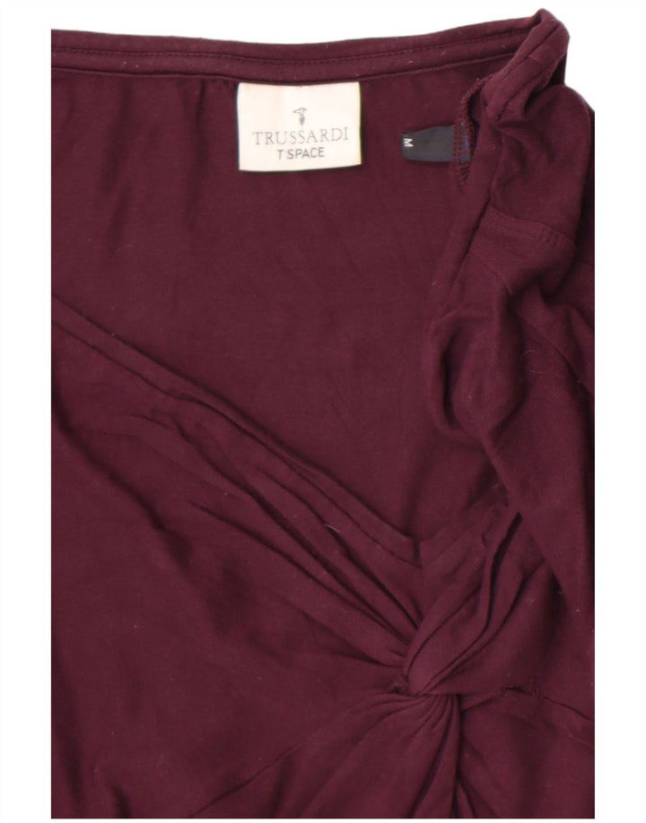 Top Trussardi Donna Manica Lunga UK 12 Viscosa Viola Medio