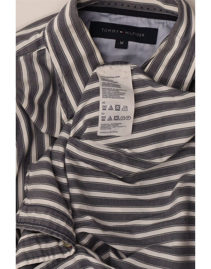 TOMMY HILFIGER Camicia da uomo in cotone gessato grigio medio