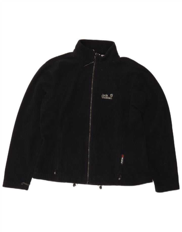 Giacca in pile foderata da donna Jack Wolfskin UK 16 grande poliestere nero