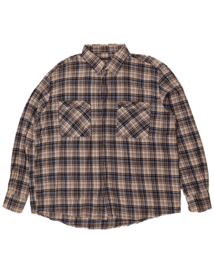 Camicia in flanella da uomo Sea Barrier 2XL Cotone a quadri grigio