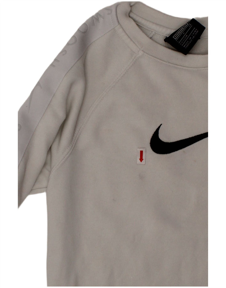 Felpa NIKE da ragazzo Swoosh Standard Fit 8-9 anni piccola bianca