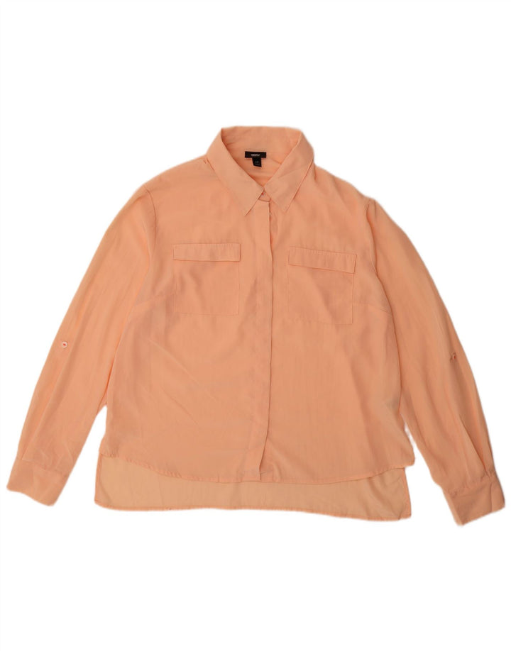 Mossimo Camicia da donna Camicetta UK 16 Large Arancione Poliestere