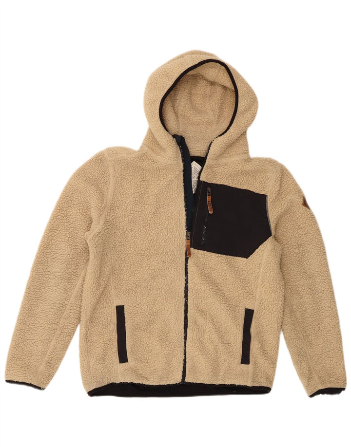 Giacca in pile con cappuccio da uomo Saltrock UK 38 Poliestere color block beige medio