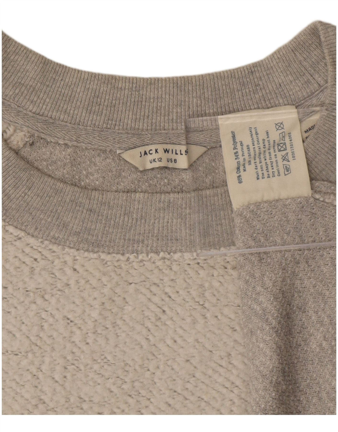 Felpa corta da donna Jack Wills UK 12 Cotone grigio medio