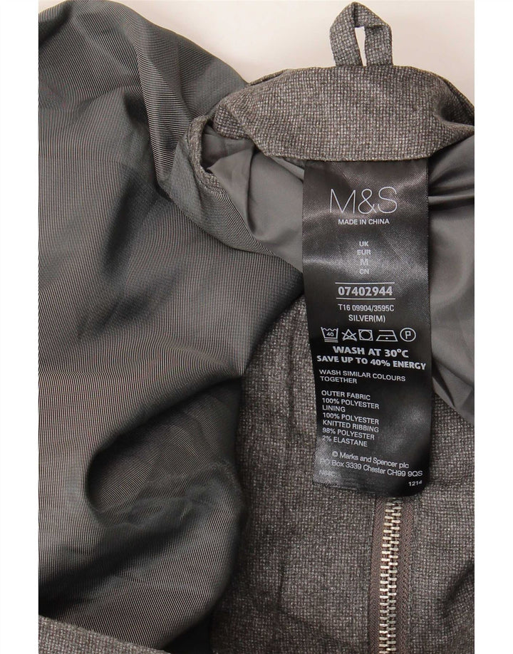 Giubbotto bomber da uomo Marks & Spencer UK 38 poliestere argento medio