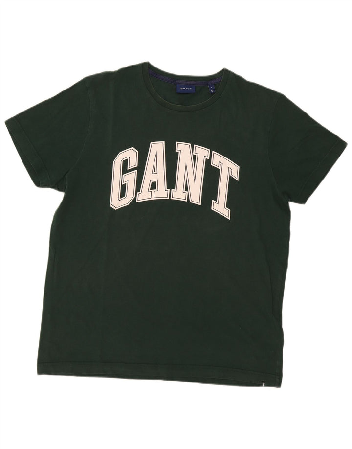 Gant T-shirt grafica da uomo Top grande in cotone verde