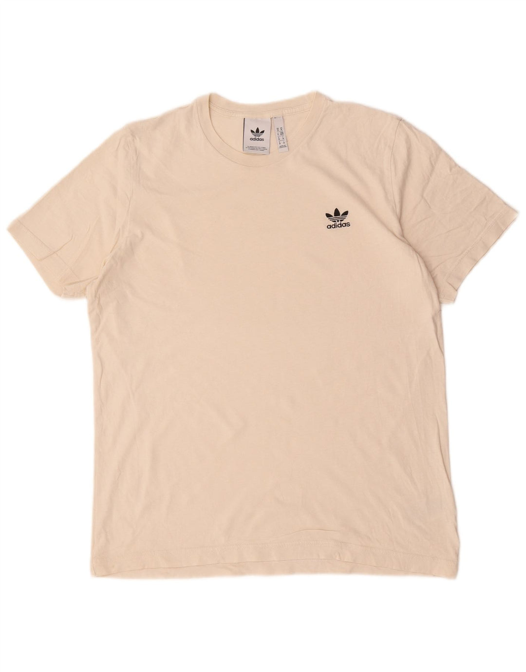 T-shirt da uomo Adidas Top in cotone bianco sporco medio