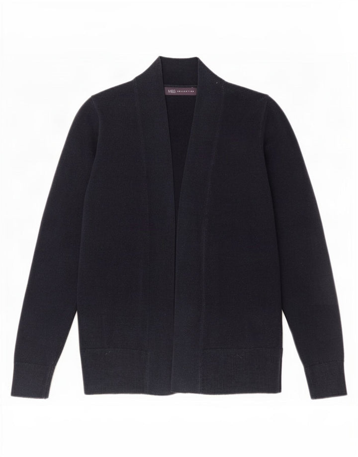 Maglione cardigan oversize da donna Marks & Spencer UK 10 piccolo blu navy