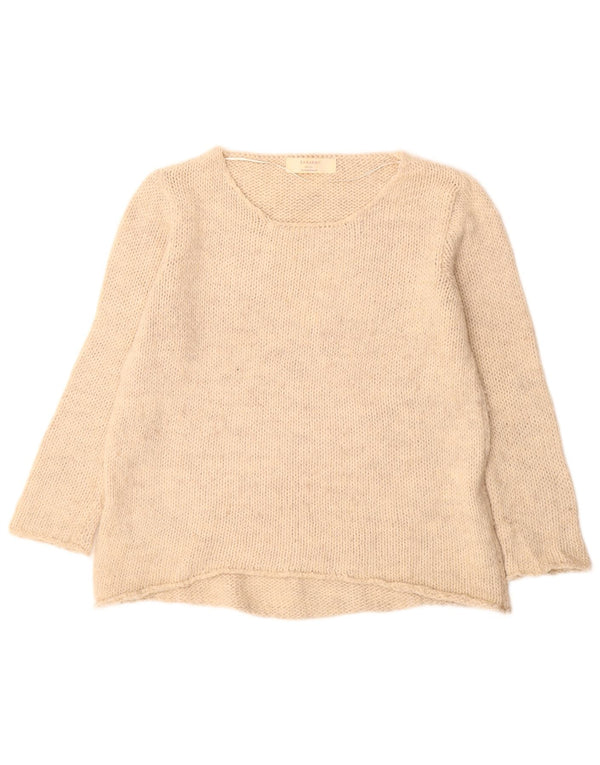 Maglione con scollo a barca da donna Zara UK 14 Acrilico beige medio