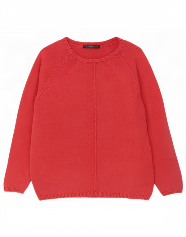 Marks & Spencer Womens Boat Neck Jumper Sweater UK 16 Large Pink Cotton