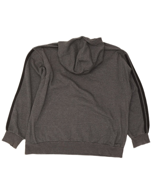 Adidas Mens Hoodie Jumper 3XL Grey Cotton
