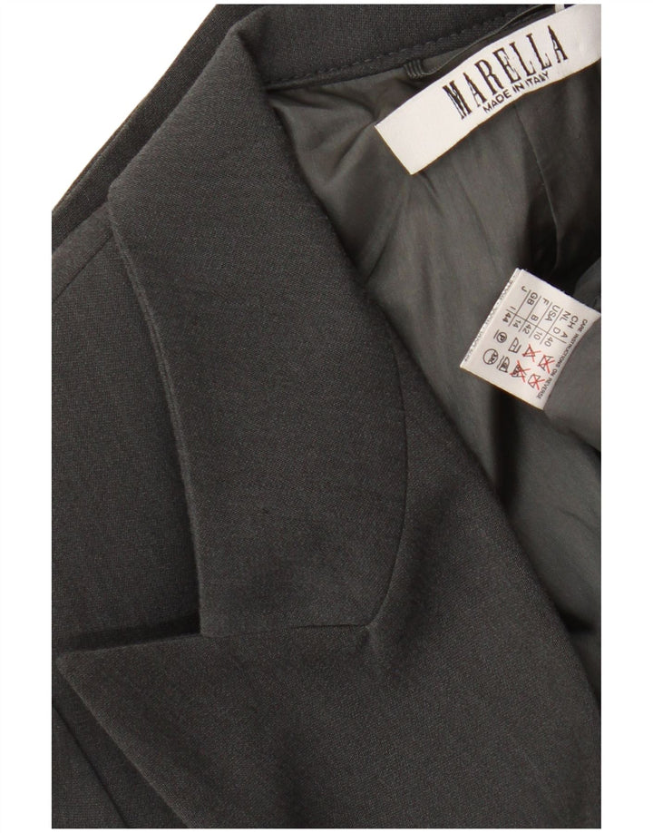 Giacca blazer doppiopetto da donna Marella UK 14 Cupro grigio medio