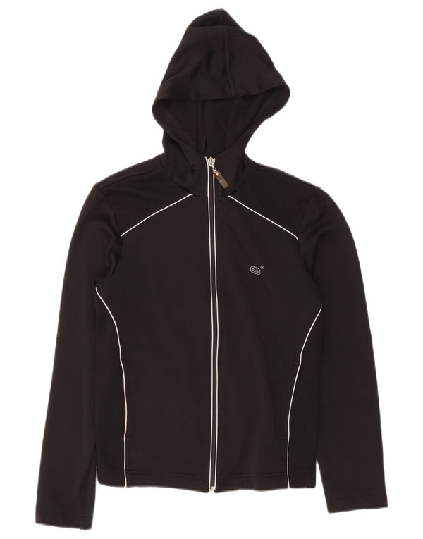 Maglione con cappuccio e zip corto da donna Sergio Tacchini UK 10 piccolo nero