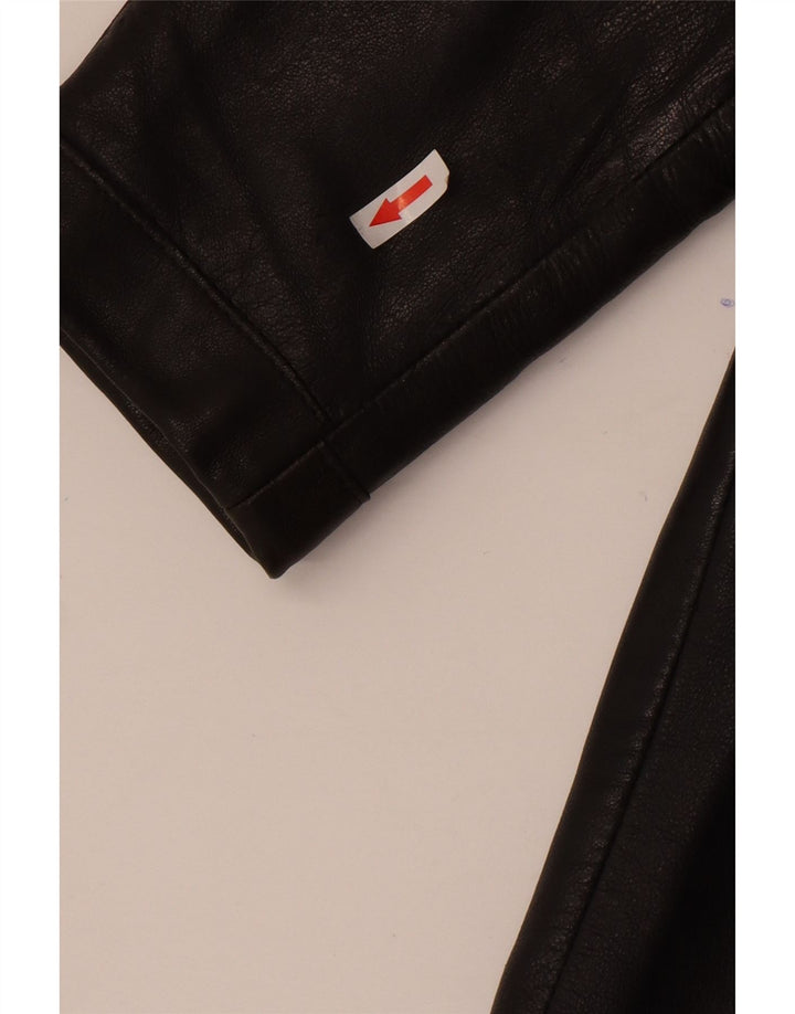 Giacca in pelle vintage da uomo UK 36 piccola marrone